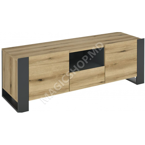 Comodă TV Combo C04, 140x46 cm, Grafit/Sonoma